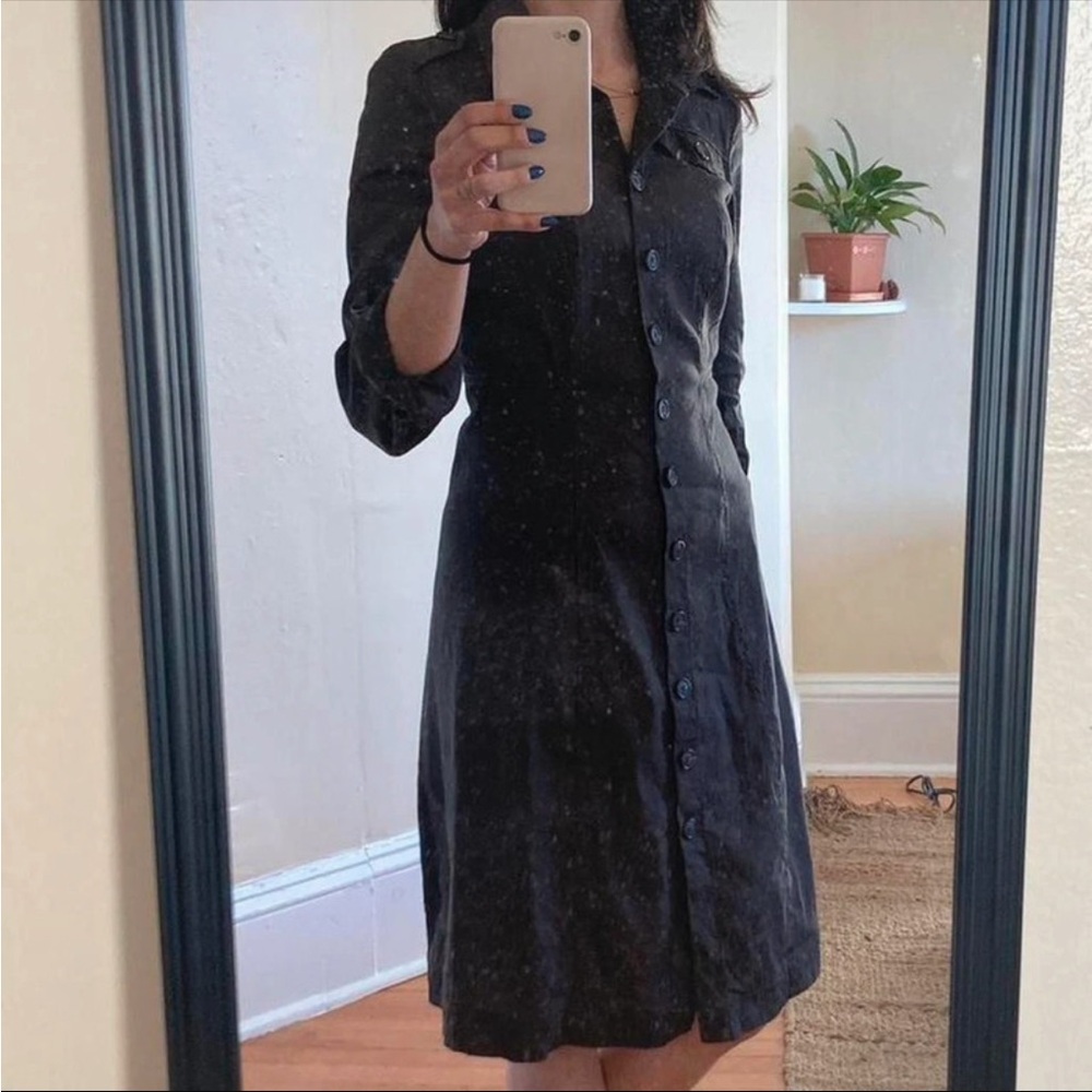 TAHARI linen shirt dress XS